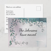 Delicate Floral Wreath Mauve Nieuw adres Briefkaart (Voorkant / Achterkant)