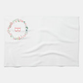 Delicate Floral Wreath Monogram Theedoek (Horizontaal)
