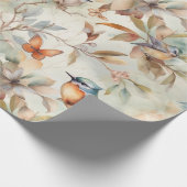 delicate florale achtergrond met vogels cadeaupapier (Hoek)