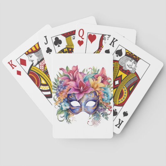 DELICATE FLORALE MARDI GRAS MASKER POKERKAARTEN (Achterkant)