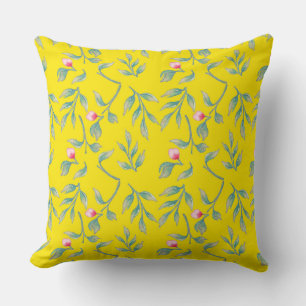 Delicate Florals Blazing Yellow Kussen