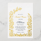 Delicate Flower Arch Vrijgezellenfeest Wedding Folie Uitnodiging (Voorkant)