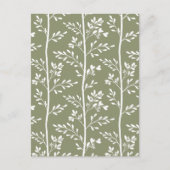 Delicate Flower Buds Bloom Minimalist Olive Floral Briefkaart (Voorkant)