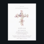 Delicate Flower Cross de doop doop doop doop Briefkaart<br><div class="desc">Delicate Flower Cross de doop of doop doop kan worden gebruikt voor de eerste communie</div>