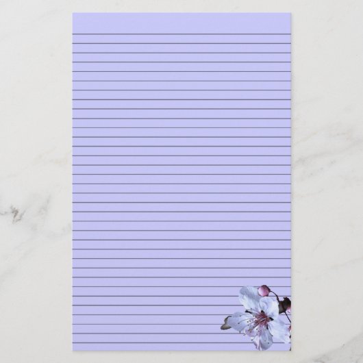 Delicate Flower Stationery - gevoerd Briefpapier (Voorkant)