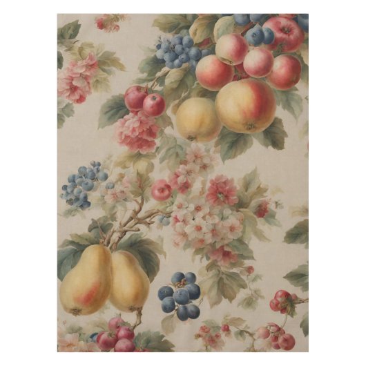 Delicate Flowers and French Fruits. Painted Style Tafelkleed (Voorkant)