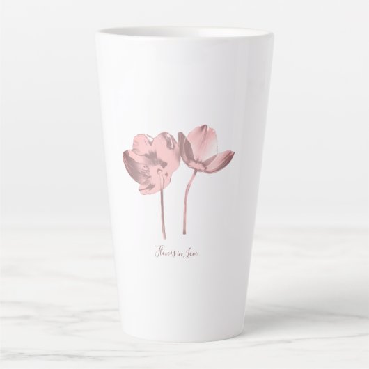 Delicate  Flowers – Elegant Fantasy Garden Latte Mok (Voorkant)