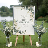 Delicate Flowers & Eucalyptus Wedding Welcome Poster