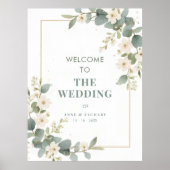 Delicate Flowers & Eucalyptus Wedding Welcome Poster (Voorkant)