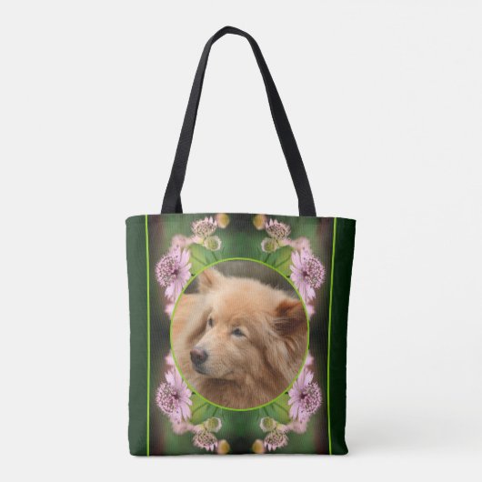 Delicate Flowers Lijst Creëer Uw eigen foto Tote Bag (Achterkant)