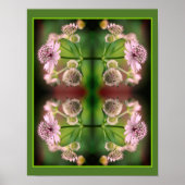Delicate Flowers Mirror Abstract Poster (Voorkant)