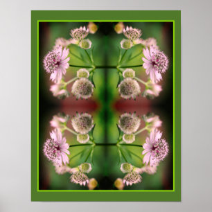 Delicate Flowers Mirror Abstract Poster