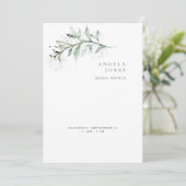 Delicate Foliage White Bridal Shower Kaart (Staand voorkant)