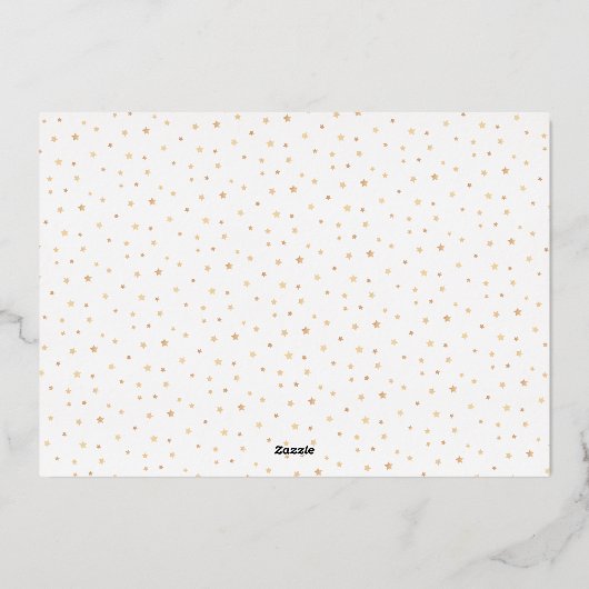 Delicate Folie Ster Drievoudige Foto Vakantiekaart Folie Feestdagenkaart (Achterkant)