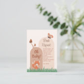 Delicate Forest Fox Baby shower Boek Aanvraag Informatiekaartje (Staand voorkant)