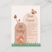 Delicate Forest Fox Baby shower Boek Aanvraag Informatiekaartje (Voorkant)