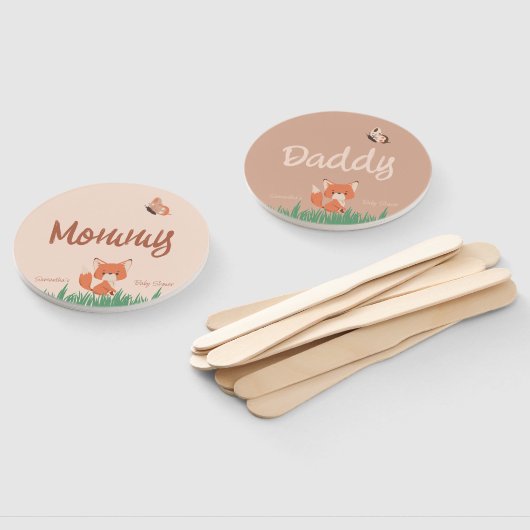 Delicate Forest-Theme Fox Baby shower spel Handwaaier (Niet-gemonteerd)