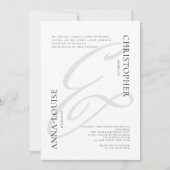 Delicate Formele Kalligrafie Ampersand Bruiloft Kaart (Voorkant)