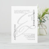 Delicate Formele Kalligrafie Ampersand Bruiloft Kaart (Staand voorkant)