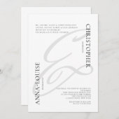 Delicate Formele Kalligrafie Ampersand Bruiloft Kaart (Voorkant / Achterkant)