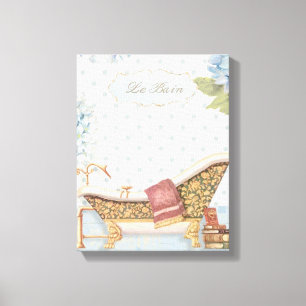 Delicate Franse "Le Bain" Bathroom Decor Canvas Afdruk