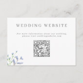 Delicate French Blue Wedding Website QR code Enclo Informatiekaartje (Voorkant)
