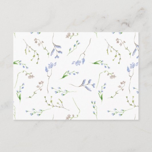 Delicate French Blue Wedding Website QR code Enclo Informatiekaartje (Achterkant)