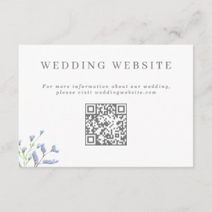 Delicate French Blue Wedding Website QR code Enclo Informatiekaartje
