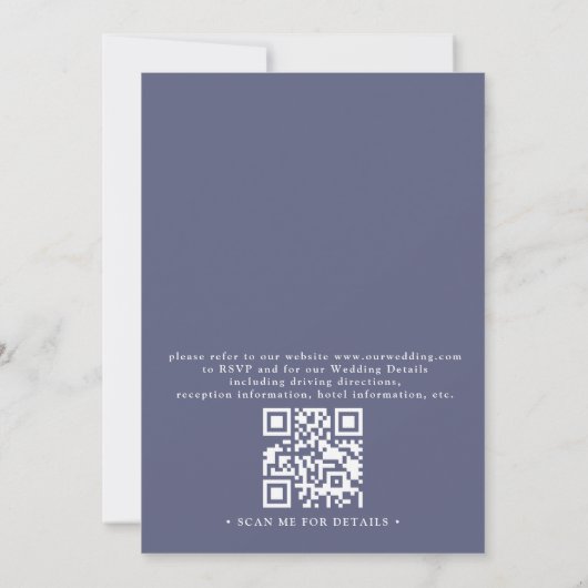 Delicate French Lavender Elegant QR Code Wedding Kaart (Achterkant)