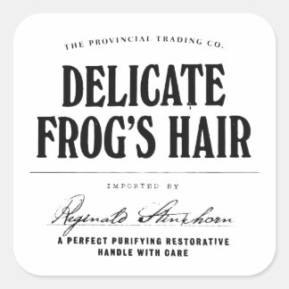Delicate Frog's Hair - apotheeklabel Vierkante Sticker