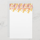Delicate Garden Floral Monogram Stationery Paper Briefpapier (Voorkant / Achterkant)