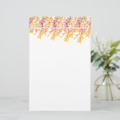 Delicate Garden Floral Monogram Stationery Paper Briefpapier (Staand voorkant)