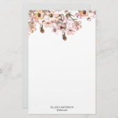 Delicate Garden Floral Monogram Stationery Paper Briefpapier (Voorkant / Achterkant)