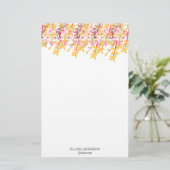 Delicate Garden Floral Monogram Stationery Paper Briefpapier (Staand voorkant)
