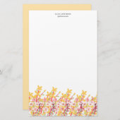 Delicate Garden Floral Monogram Stationery Paper Briefpapier (Voorkant / Achterkant)