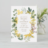 Delicate Garden Folie Uitnodiging (Staand Voorkant)