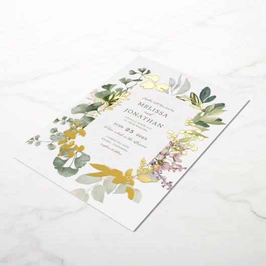 Delicate Garden Folie Uitnodiging (Gedraaid)