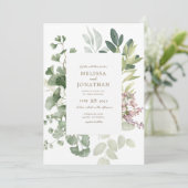 Delicate Garden Wedding Invitation Kaart (Staand voorkant)