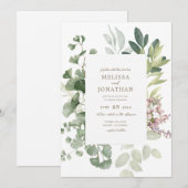 Delicate Garden Wedding Invitation Kaart (Voorkant / Achterkant)
