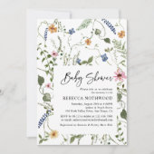 Delicate Garden Wildbloemen Boho Baby shower Kaart (Voorkant)