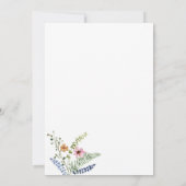 Delicate Garden Wildbloemen Boho Baby shower Kaart (Achterkant)