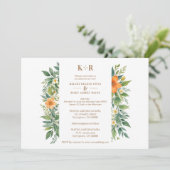 Delicate Garland Azahar Sinaasappel Bloesems & Gre Kaart (Staand voorkant)