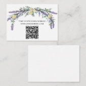 Delicate geel waterverf rozen lavendel bruiloft informatiekaartje (Voorkant / Achterkant)