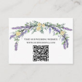 Delicate geel waterverf rozen lavendel bruiloft informatiekaartje (Voorkant)