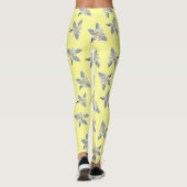 Delicate gele bloemblaadjes patroon leggings (Achterkant)