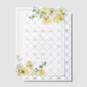 Delicate Gele Bloemen Zomer Tuin Trouwen Vellum Uitnodigingen (Offset (Uitnodiging))