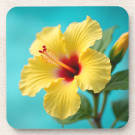 Delicate Gele Hibiscus Bier Onderzetter
