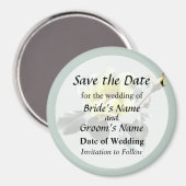 Delicate Gele Roos Save the Date Magneet (Voorkant / Achterkant)