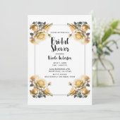 Delicate Gele Rozen Shabby Bruiloft Kaart (Staand voorkant)