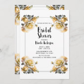 Delicate Gele Rozen Shabby Douche Kaart (Voorkant / Achterkant)